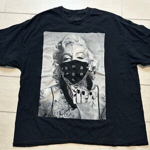 Vintage Style Marilyn Monroe with Black Bandana Face Mask